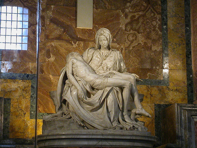 by Lazuli on Flickr.Michelangelo’s “La Pieta” inside St. Peter’s Basilica in Vatican City.