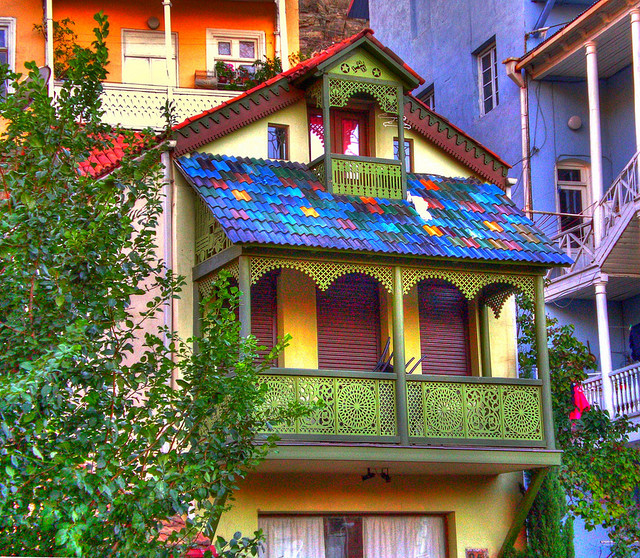 Colorful buildings in Tbilisi, Georgia