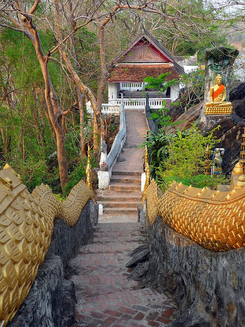 Stairs to Phu Si Temple in Luang Prabang, Laos