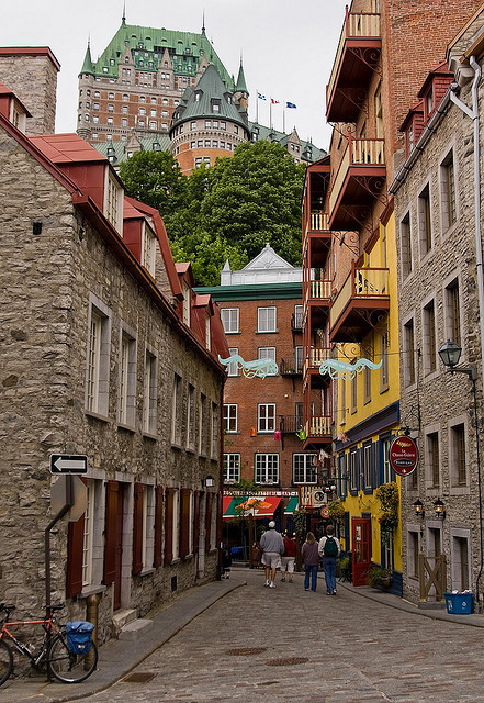 Chateau Frontenac above the old town of Quebec City, Canada