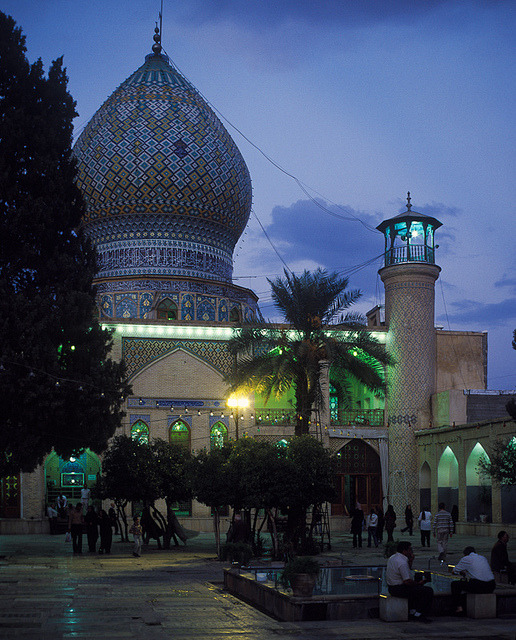 Mosque in the night, Shiraz, Iran