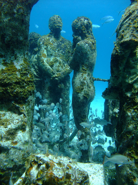 Underwater museum on Isla Mujeres, Mexico