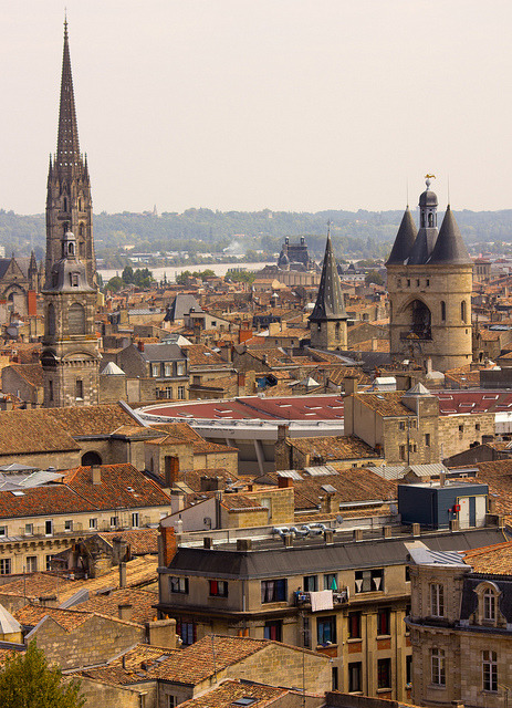 View from Tour Pey-Berland in Bordeaux, France