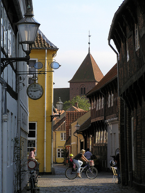 Fiskergade is one of the most idyllic streets in old Ribe, Denmark