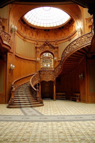 Wood Carved Stairway, Lviv, Ukraine