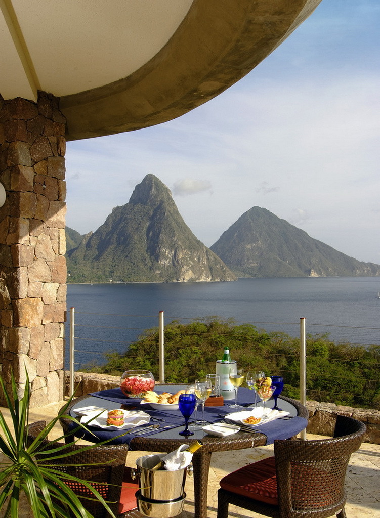 Club dinner at edge, Jade Mountain Resort, Saint Lucia