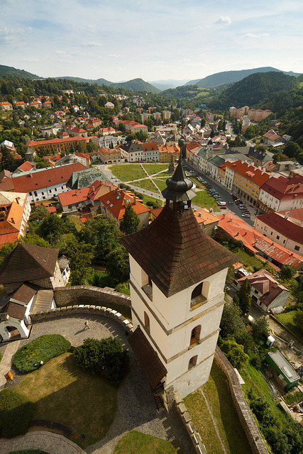 The town of Kremnica seen from the castle in central Slovakia
